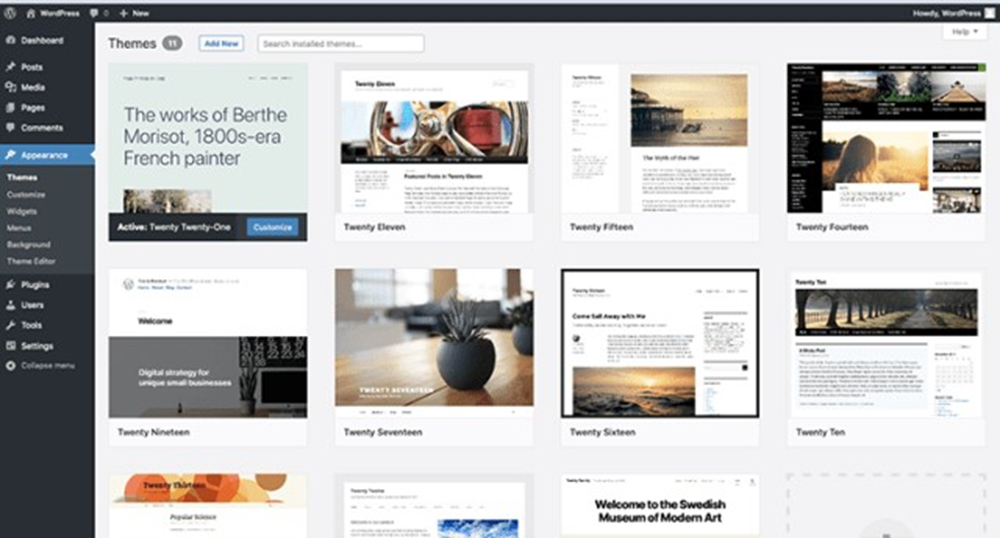 A look into the back end of wordpress.